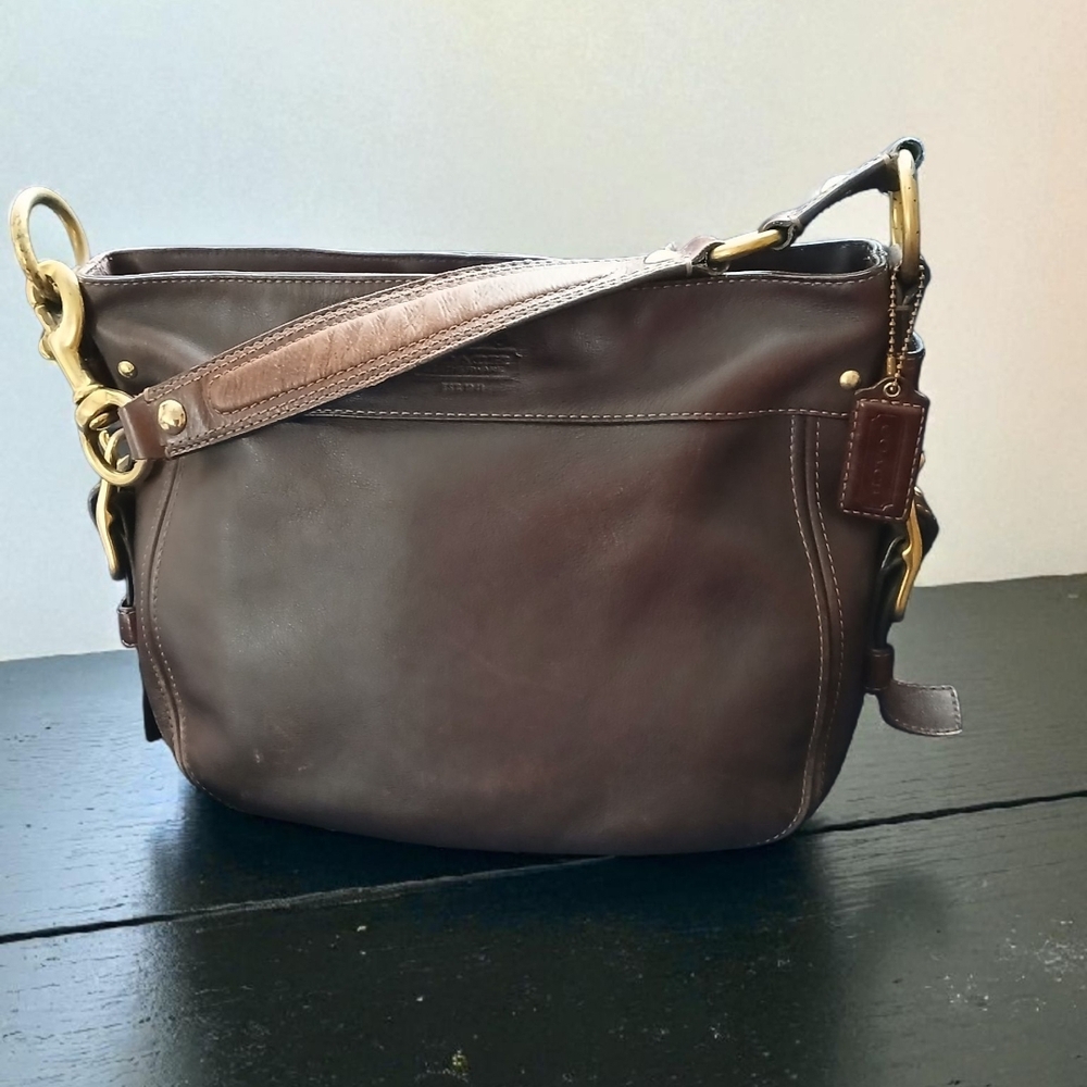 Coach Chocolate Brown Leather Messenger Bag